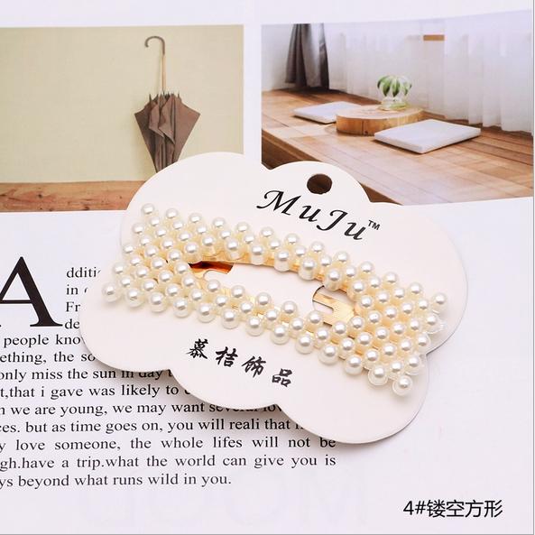 Kẹp tóc đính hạt giả ngọc trai