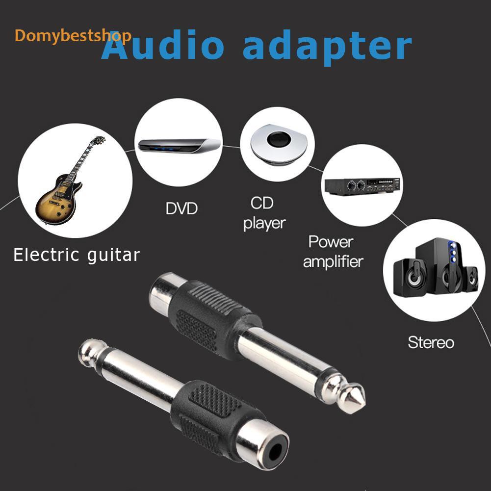 Set 2 Đầu Chuyển Đổi Âm Thanh Từ 6.5mm Sang Rca Chuyên Dụng