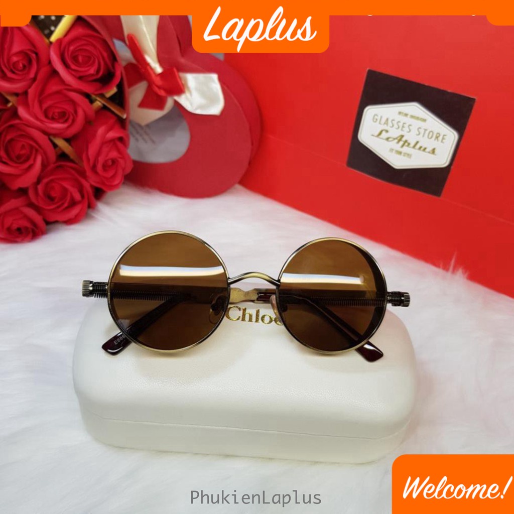 Kính thầy bói cao cấp Vintage tròn - Tặng kèm hộp đựng khăn lau