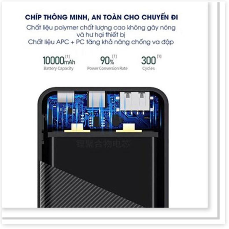 Xả Kho - Sạc dự phòng 10000mah chất liệu nhựa chịu nhiệt tốt rpp-153