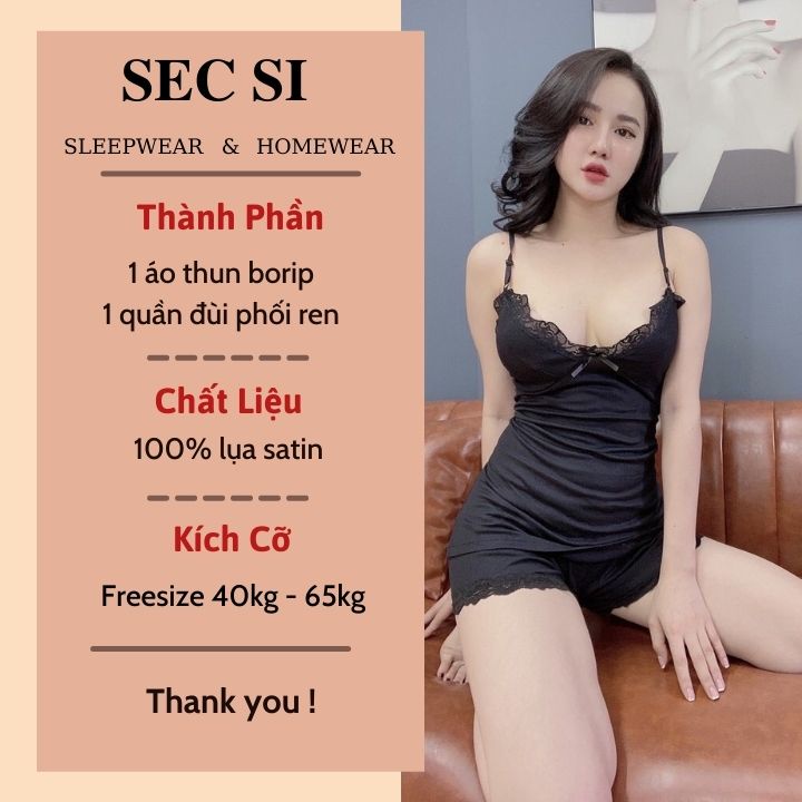 Đồ ngủ gợi cảm 💖𝐅𝐑𝐄𝐄 𝐒𝐇𝐈𝐏💖Đồ ngủ 2 dây viền ren thun borip cao cấp mềm, mịn, mát, co giãn cực nhiều, thấm hút mồ hôi | BigBuy360 - bigbuy360.vn