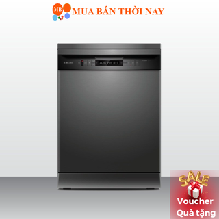 Máy rửa chén đứng độc lập Malloca WQP12 7635BS, 8 chương trình rửa, sức chưa 15 bộ chén dĩa, màn hình LED