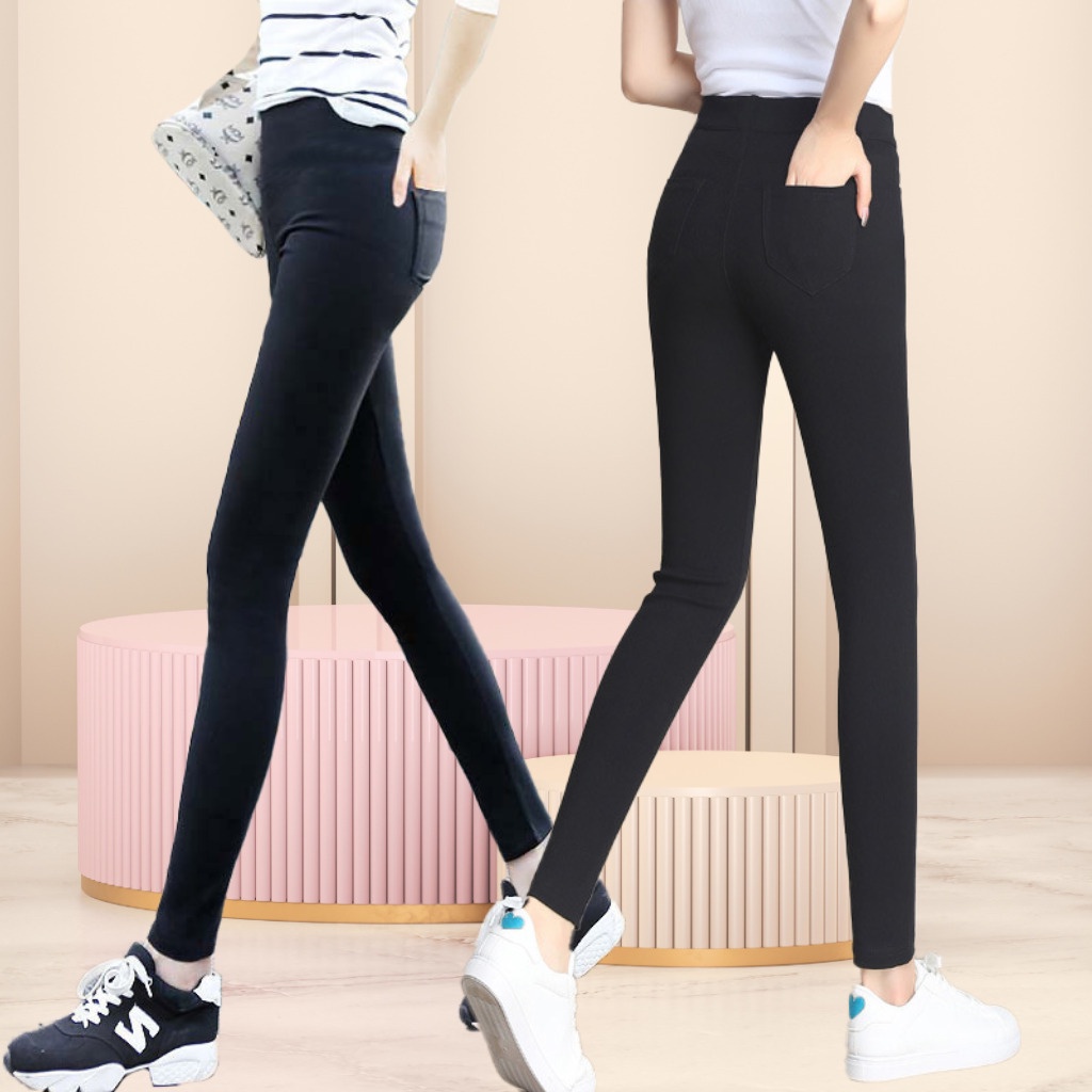 Quần legging nữ dài vải UMI cao cấp co giãn ôm bó cạp chun dễ mặc Geleva GE949