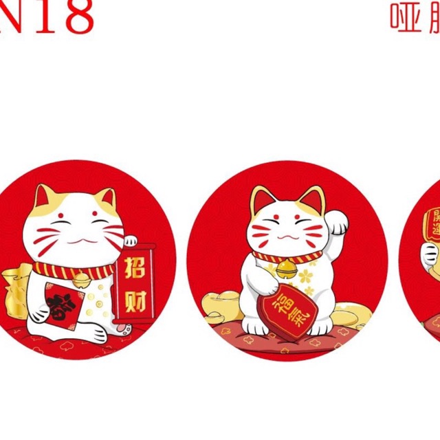 TD21_Tem dán " MÈO THẦN TÀI_CHÚC MỪNG NĂM MỚI"