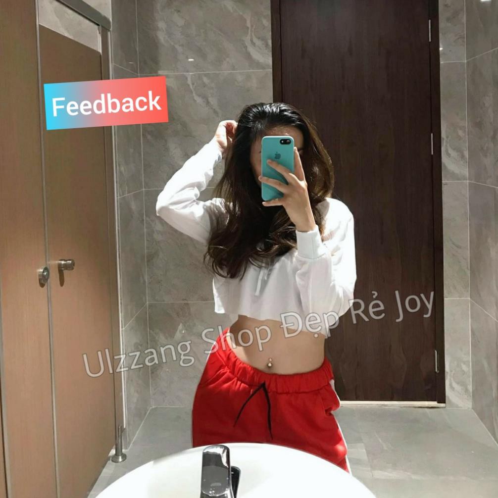 ÁO THUN CROPTOP TRƠN CÓ NÓN FORM RỘNG TAY DÀI ULZZANG - ÁO NHÓM CROP HOODIE BASIC 1  ྇