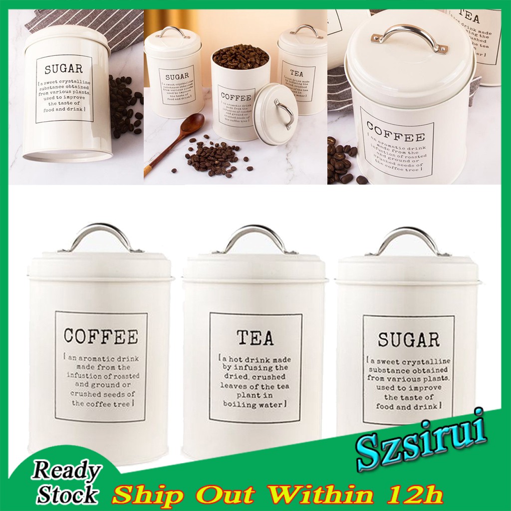 Set 3 Lọ Đựng Trà / Cà Phê Đa Năng Kèm Nắp Đậy Tiện Dụng | BigBuy360 - bigbuy360.vn