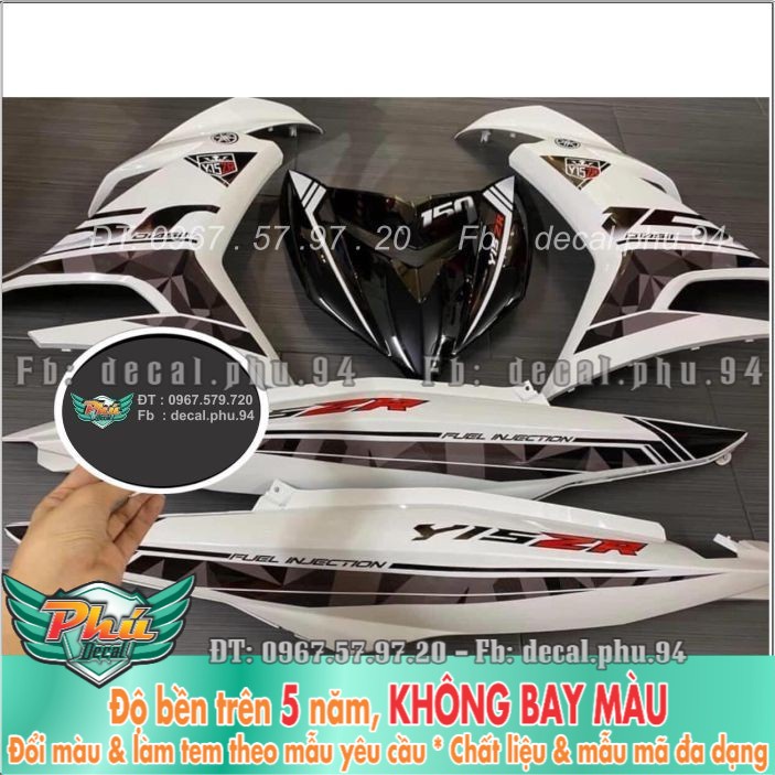 Tem rời Exciter 150 Y15ZR Trắng đen xe trắng (X) -1