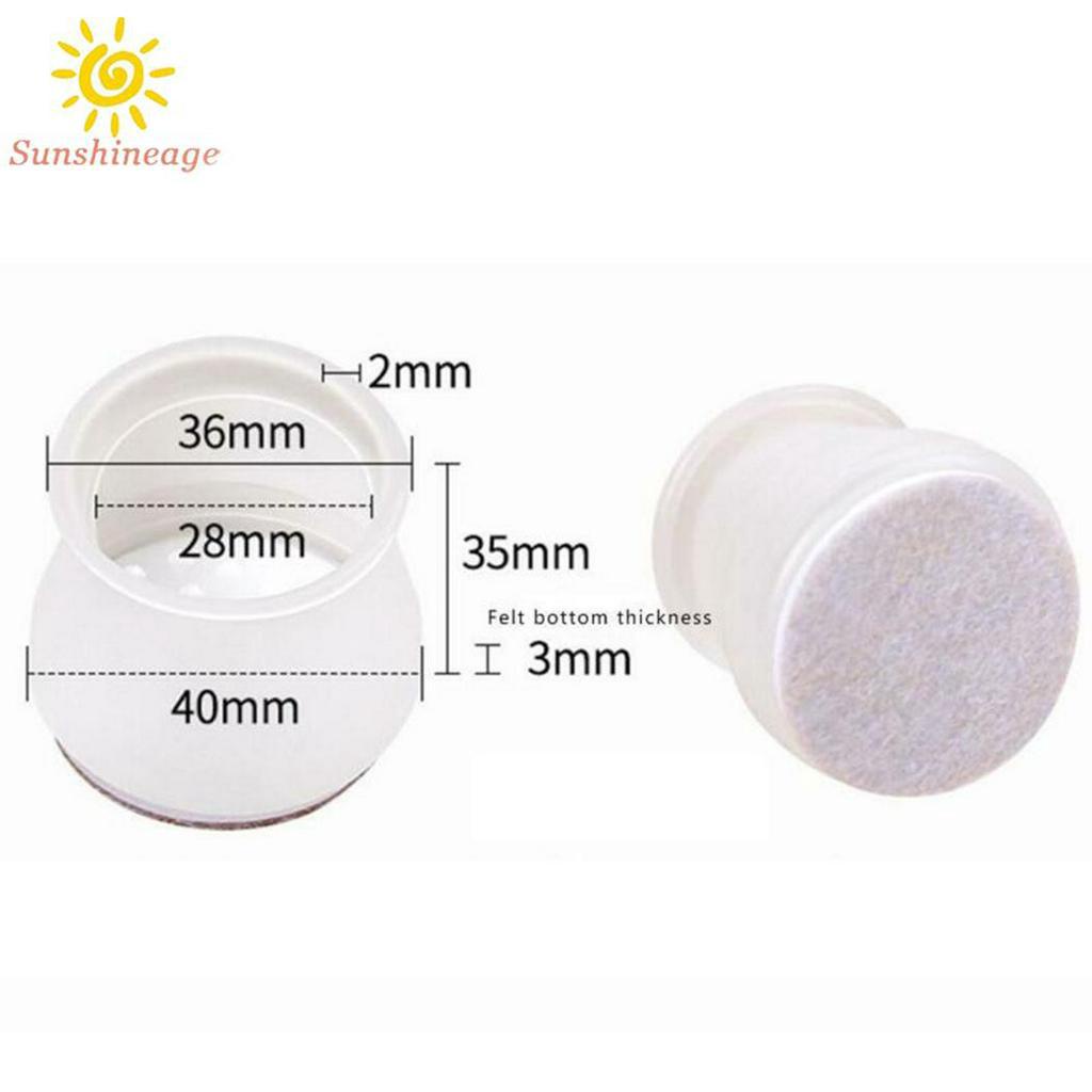 Set 16 Miếng Silicon Bọc Chân Bàn Ghế Chống Trượt Kích Thước 40x30mm