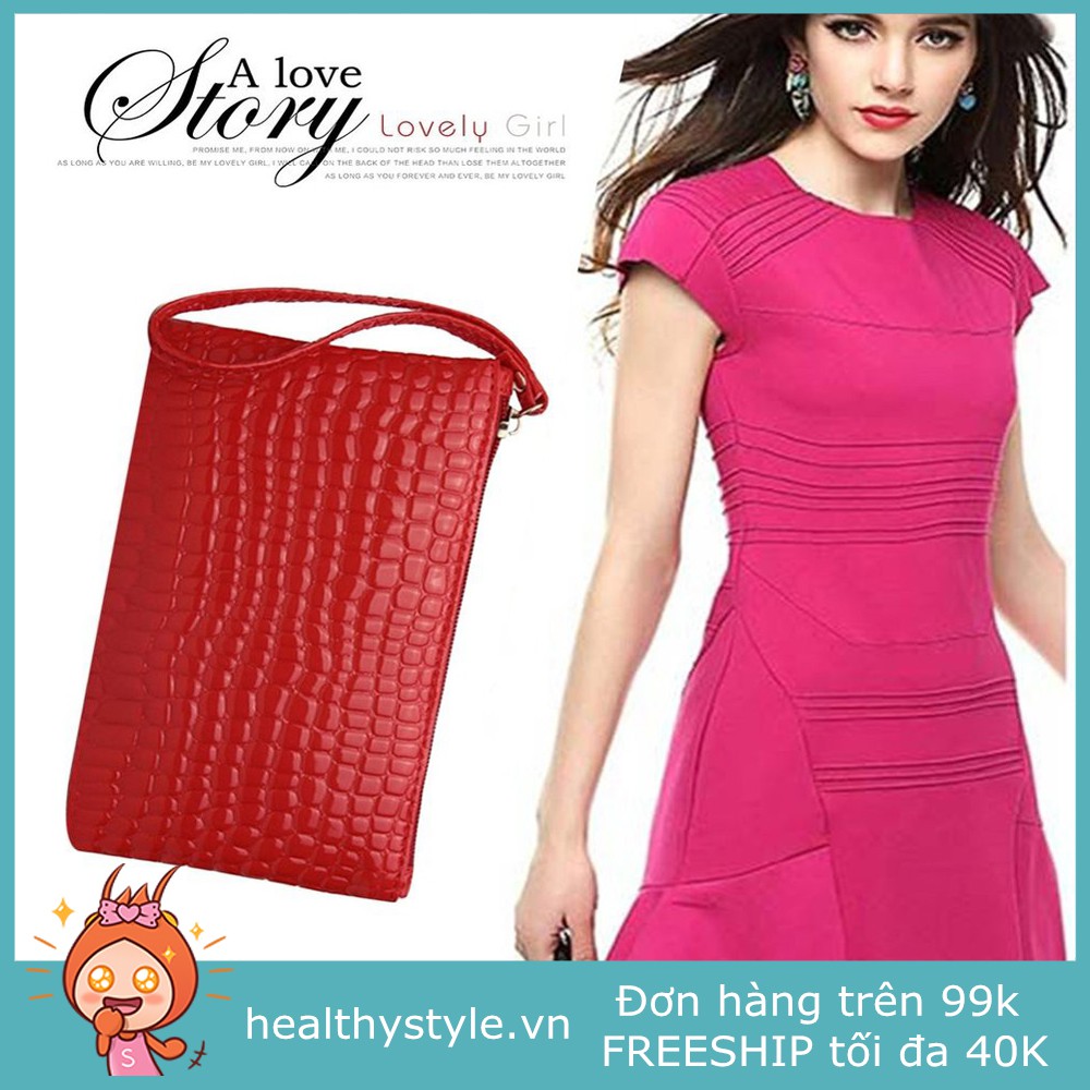 Ví cầm tay da bóng sang trọng