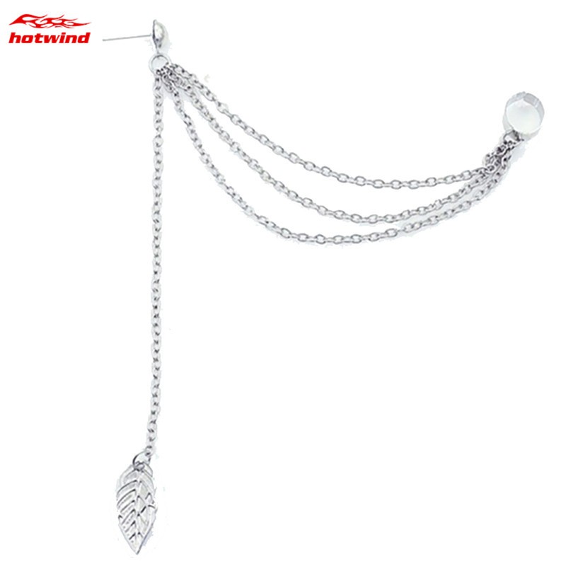 Đôi bông tai dáng dài phối hình chiếc lá độc đáo cá tính cho nữ