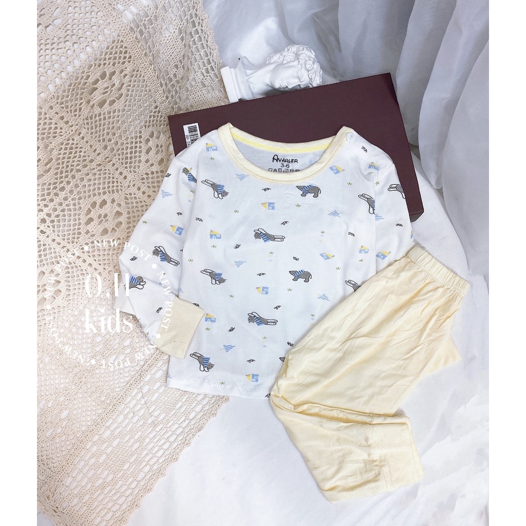 Bộ dài tay bé trai Petit, quần áo tay dài quần màu áo trắng bộ thu đông trẻ em - Baby Kidshop