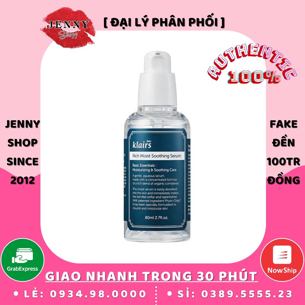 Tinh Chất Dưỡng Ẩm Cô Đặc Klairs Rich Moist Soothing Serum 80ml