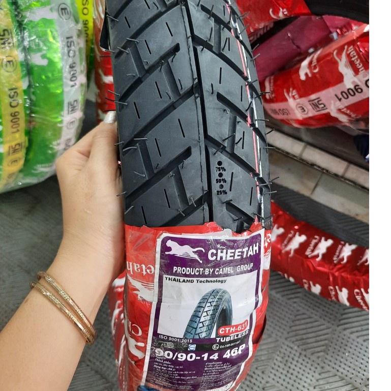 Cặp Vỏ Cheetah xe Tay Ga, Size 70/90/14 - 80/90/14 gai Michelin City " không ruột "