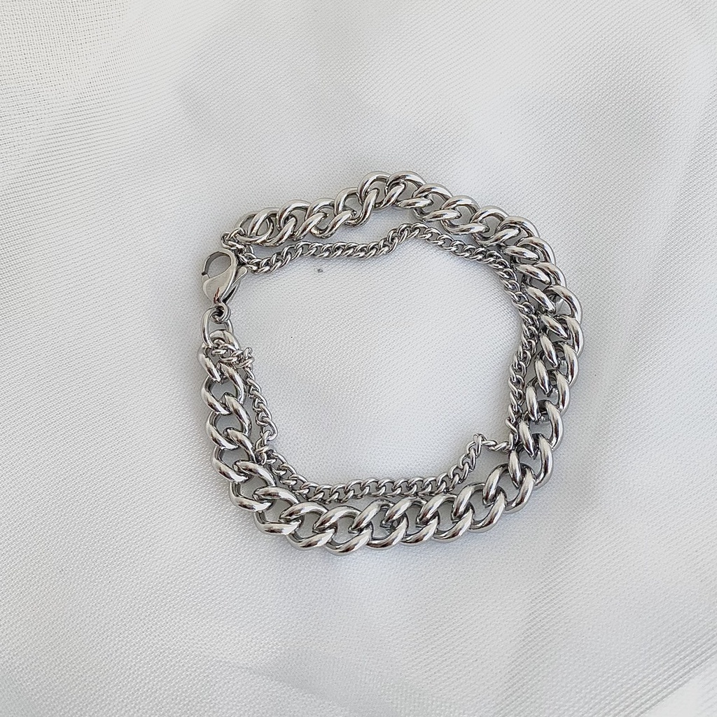 Vòng tay dây xích đôi basic unisex nam nữ B015 Choker Club