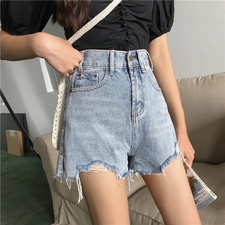 Quần Short Jeans Rách Lưng Cao Cá Tính Cho Nữ | BigBuy360 - bigbuy360.vn