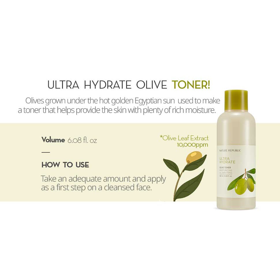 Nước Hoa Hồng Nature Republic Ultra Hydrate Olive Toner