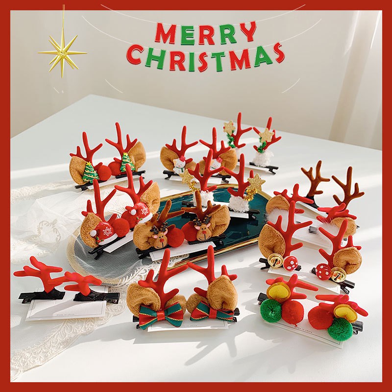 Set 5 Cặp Tóc Cho Bé Yêu Hình Noel Giáng Sinh Siêu Dễ Thương