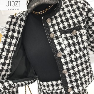 [Hàng có sẳn] Set dạ tweed JIOZI thời trang Hàn Quốc D03