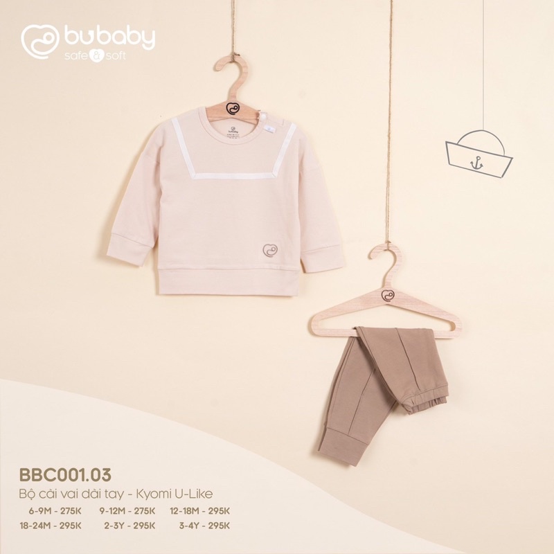Bu sale up to 50%Bubaby! Bộ dài tay cai vai quần dài - Kyomi U- Like có các bé!