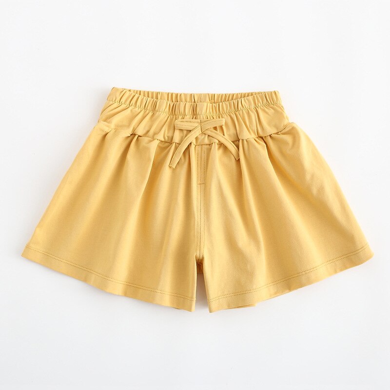 Quần Short Cotton Đi Biển Dáng Rộng Màu Trơn Thời Trang Mùa Hè Cho Bé Gái 4-9 Tuổi