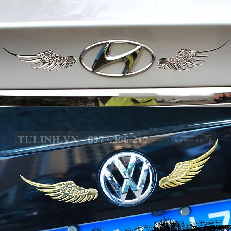 Đôi cánh thiên thần 3D dán trang trí logo hãng ô tô