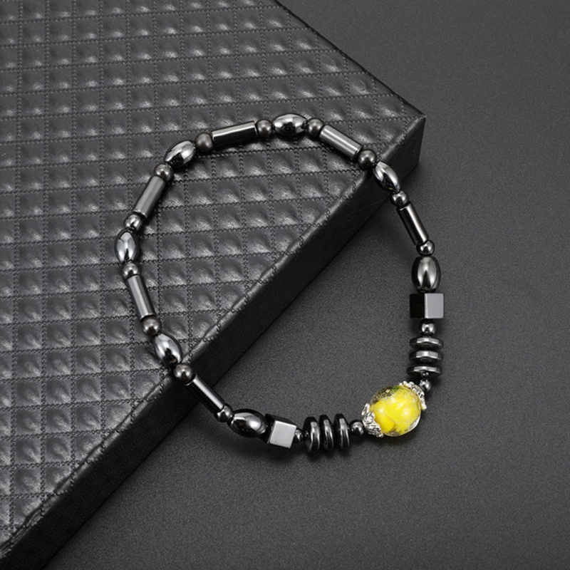 Magnetic Square Black Stone Anklet Acrylic Bead Charm