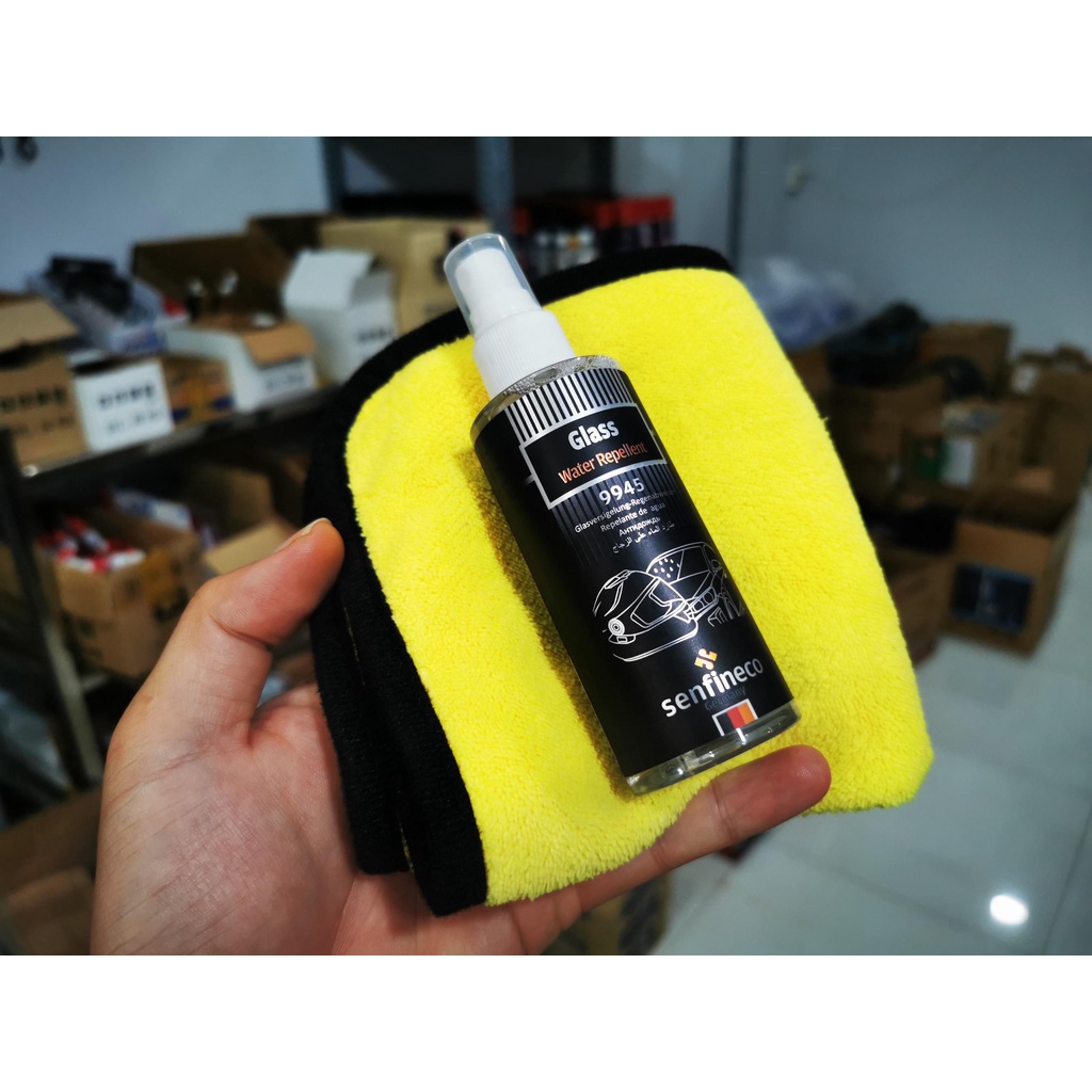 Dung Dịch Nano Chống Bám Nước Trên Kính Xe Senfineco 9945 Của Đức 100ml Tặng Khăn Microfiber