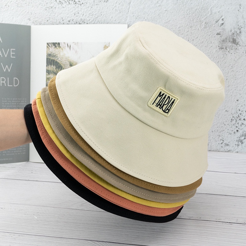 Mũ bucket mềm thêu chữ phong cách Hàn quốc cho cặp đôi