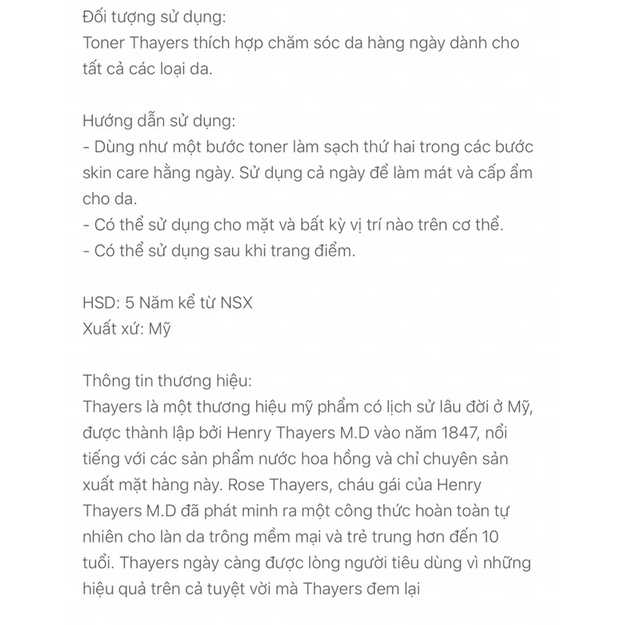 Nước Hoa Hồng Thayers Original 355ml