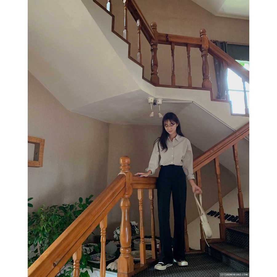 Áo Sơ Mi Dài Tay Cổ Đức Muse Basic Shirt CHERRYKOKO