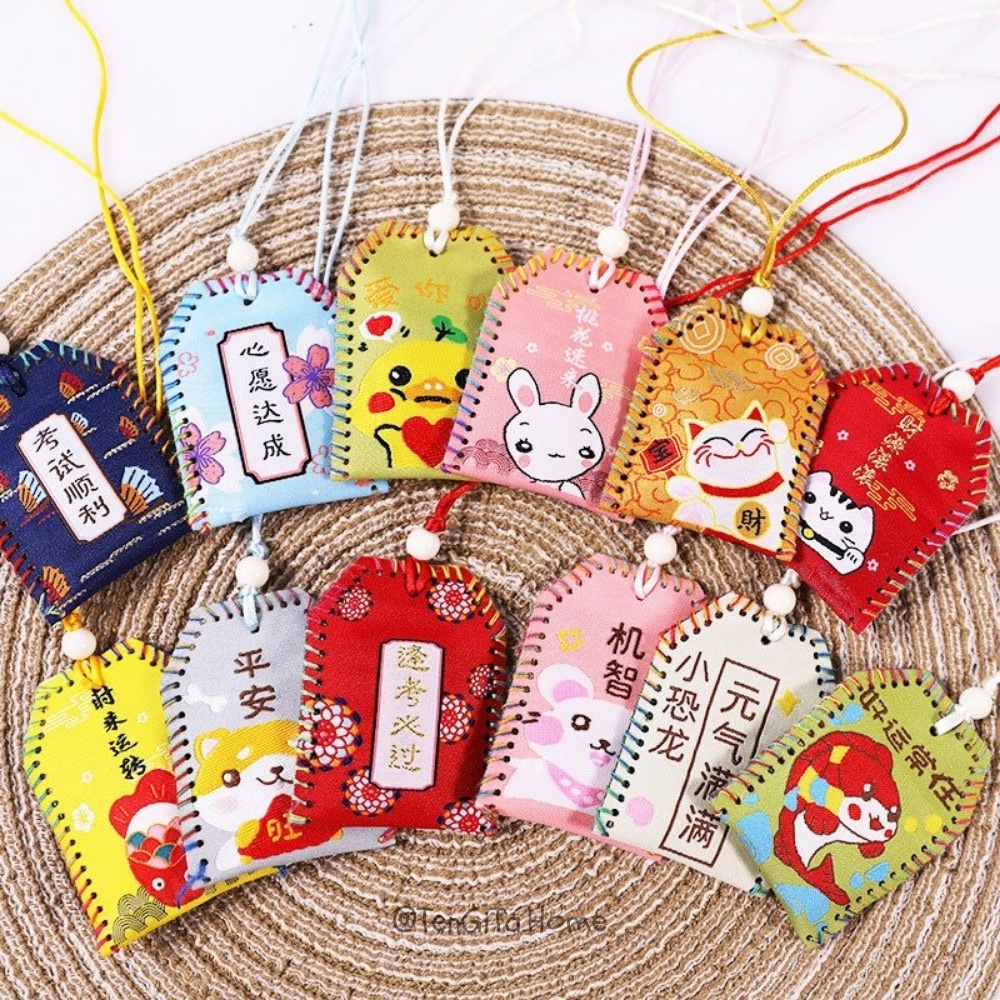 TÚI MAY MẮN PHƯỚC LÀNH OMAMORI DIY CÓ TÚI CHỐNG NƯỚC, HOA KHÔ LÀM TÚI THƠM