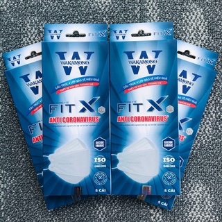 Khẩu Trang Wakamono 4D Fit X (4 lớp, Hộp 5 cái)
