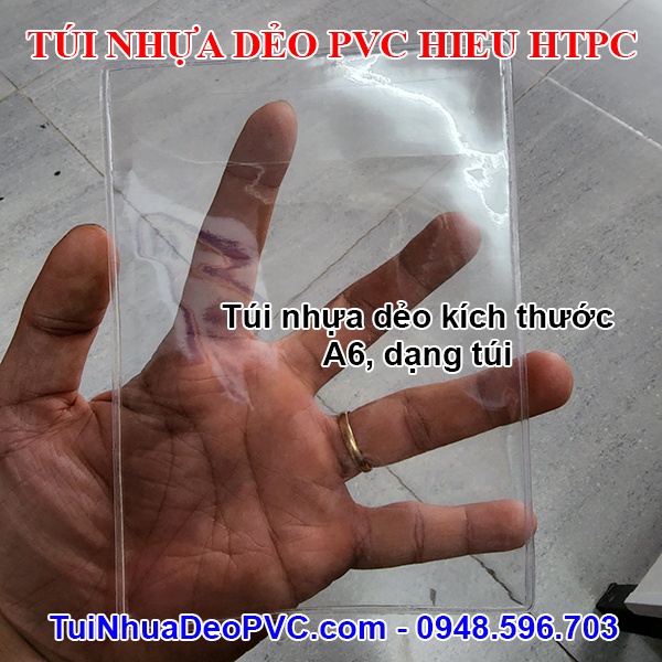 Túi nhựa dẻo bảo vệ giấy tờ quan trọng kích thước A6 (Dạng túi)