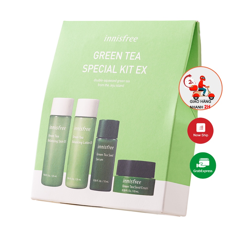 Bộ dưỡng da - Bộ Kit Innisfree Trà xanh Grean tea Special Kit EX Hàn Quốc 4 món Mẫu Mới