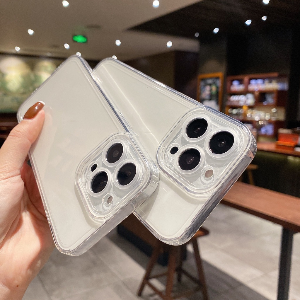 Ốp Điện Thoại Silicone Mềm Trong Suốt Đơn Giản Cho iPhone 13/12 Pro Max/11/ XS/ XR/ X/ 8/ 7/ 6S/ Plus Mini