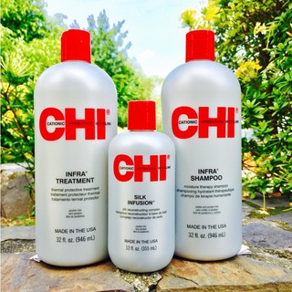 Bộ sản phẩm phục hồi tóc tại nhà cho tóc khô và hư tổn CHI Infra 946mlx2/355ml