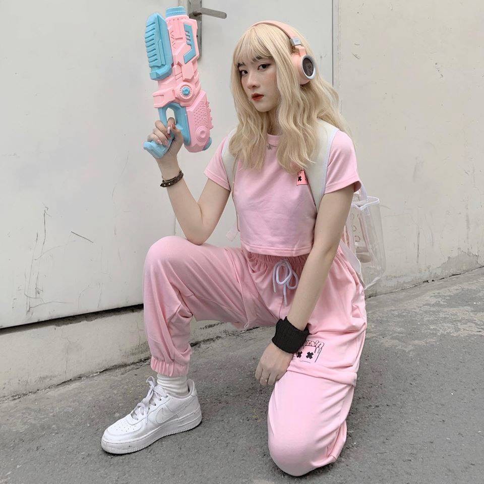 [Set Áo] Set bộ áo croptop + quần jogger nữ Banawa siêu hot trend
