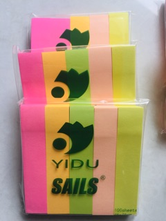 Giấy note dạ quang 5 màu - 1 xấp