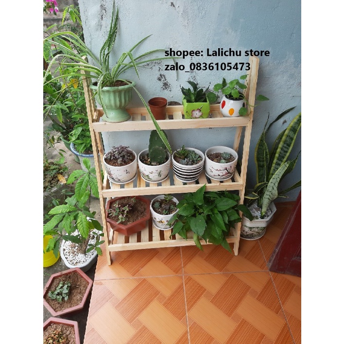 Kệ chữ A gỗ tự nhiên trang trí