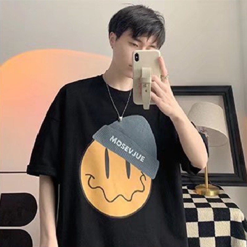 Áo Thun Tay Ngắn Dáng Rộng In Chữ Phong Cách Hip Hop Hàn Quốc Thời Trang Mùa Hè Cho Nam Size M-5XL
