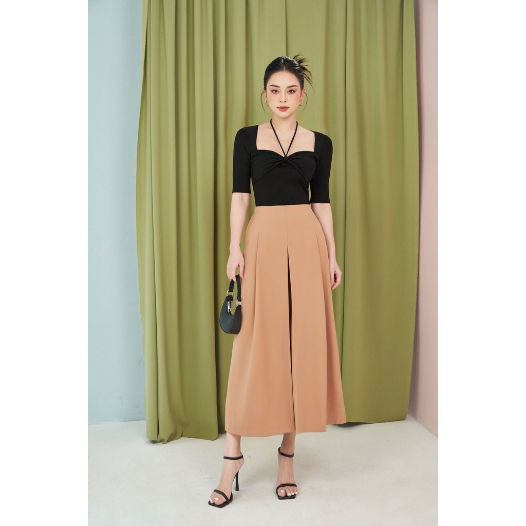 MOLLYNISTA - Quần Bloom suông xếp ly bung ống rộng đơn giản nữ tính thiết kế cao cấp đi chơi đi tiệc công sở