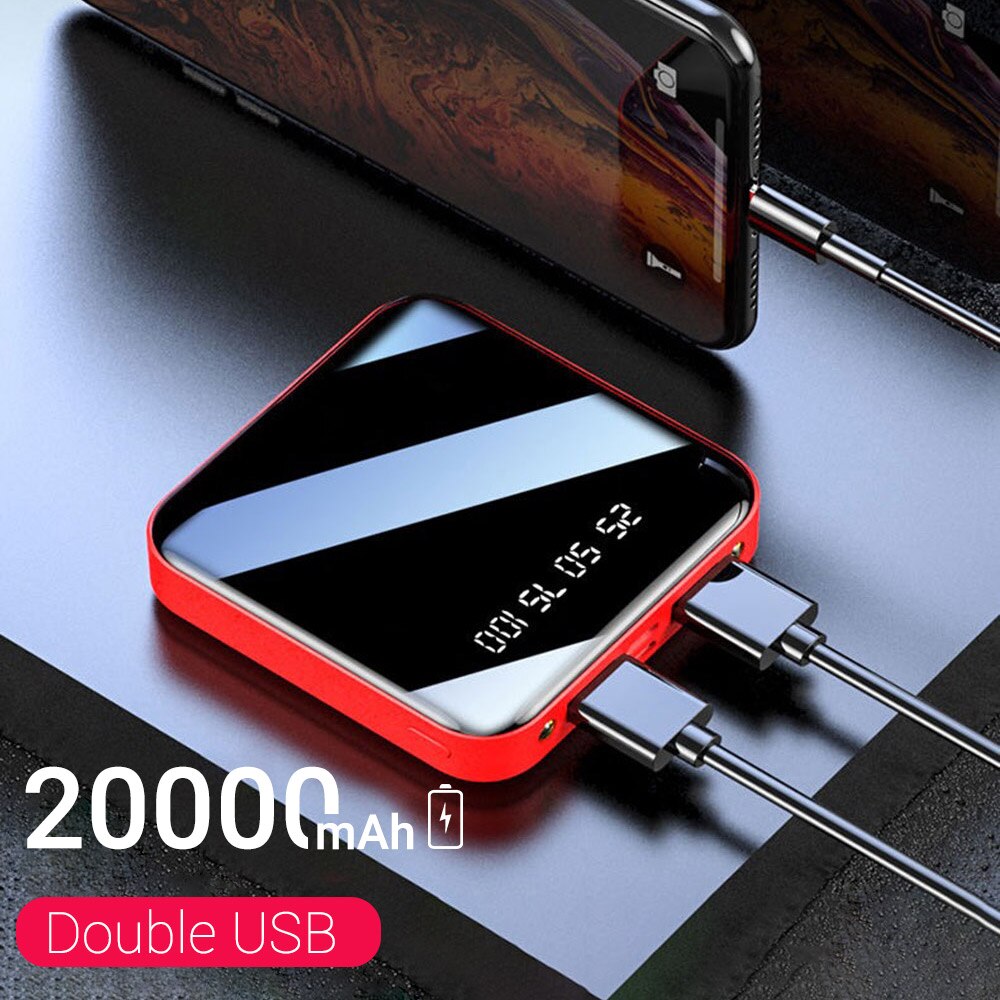 Bộ Sạc Dự Phòng Mini 10000mah / 20000mah Có Đèn Led Cho Điện Thoại