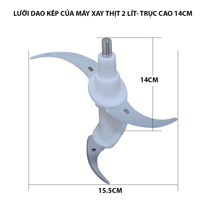 Lưỡi dao kép của máy xay thịt đa năng 2 Lít-3Lít (đo kích thước chi tiết nhất)