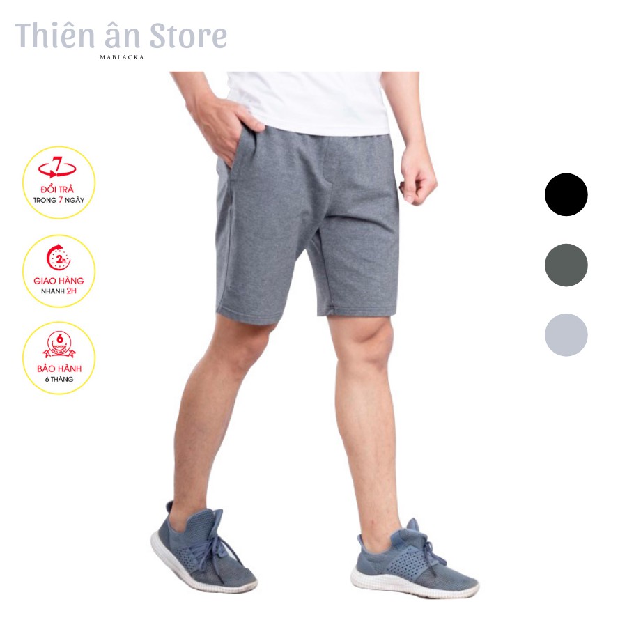 Quần short nỉ cao cấp Thiên Ân phong cách thời trang hiện đại, màu xám vải không xù lông, co dãn tốt  QL - 002