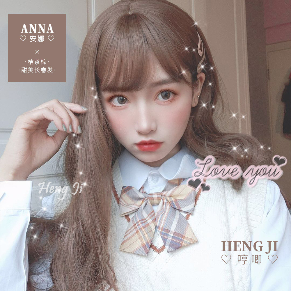 Tóc Giả Sợi Hóa Học Phụ Nữ Tóc Xoăn Dài Nhật Bản Kawaii Lolita Tự Nhiên Sống Động Như Thật Tóc Toàn Đầu