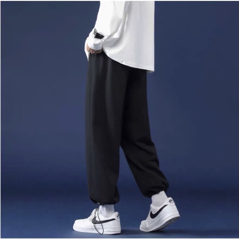 Quần ống rộng nam nữ unisex-Quần jogger trơn chất liệu nỉ da cá cực chất