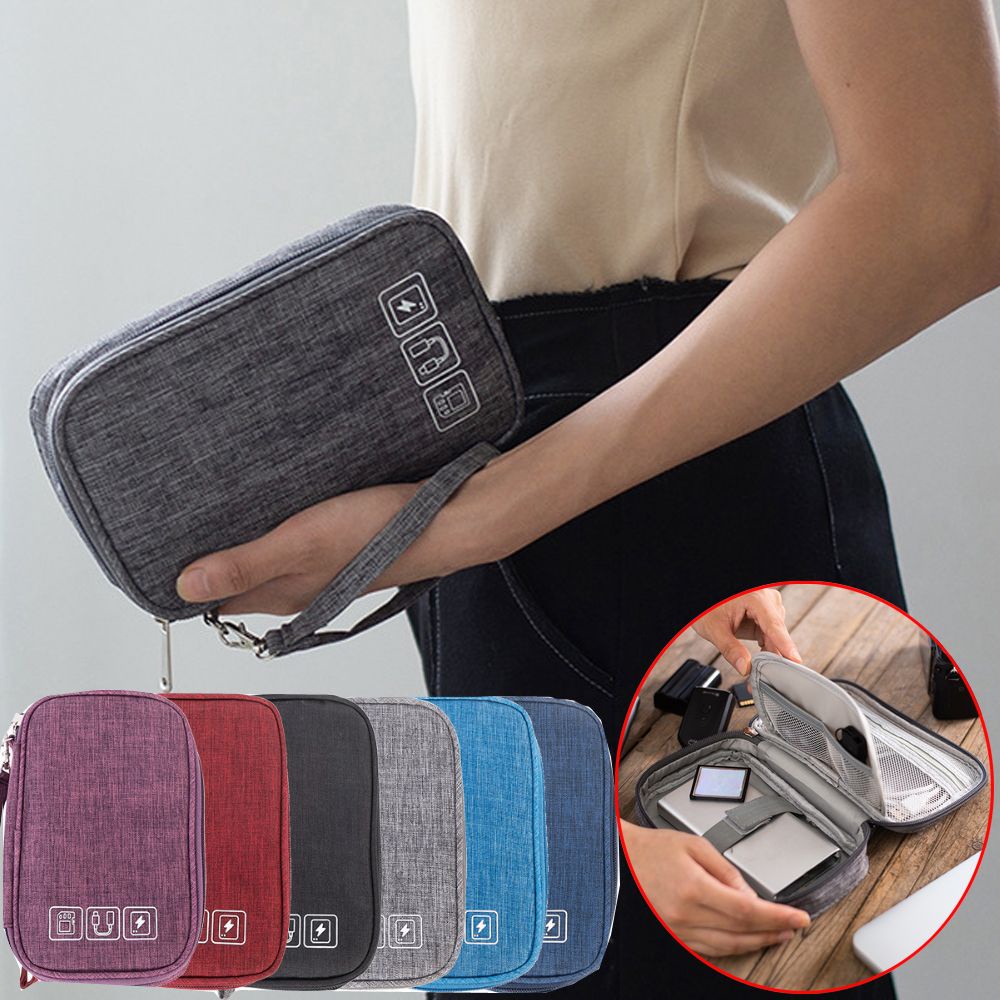 CONOPERY Túi Đựng Dây Cáp Sạc / Tai Nghe Kỹ Thuật Số Chống Nước Có Khóa Kéo Nhiều Màu