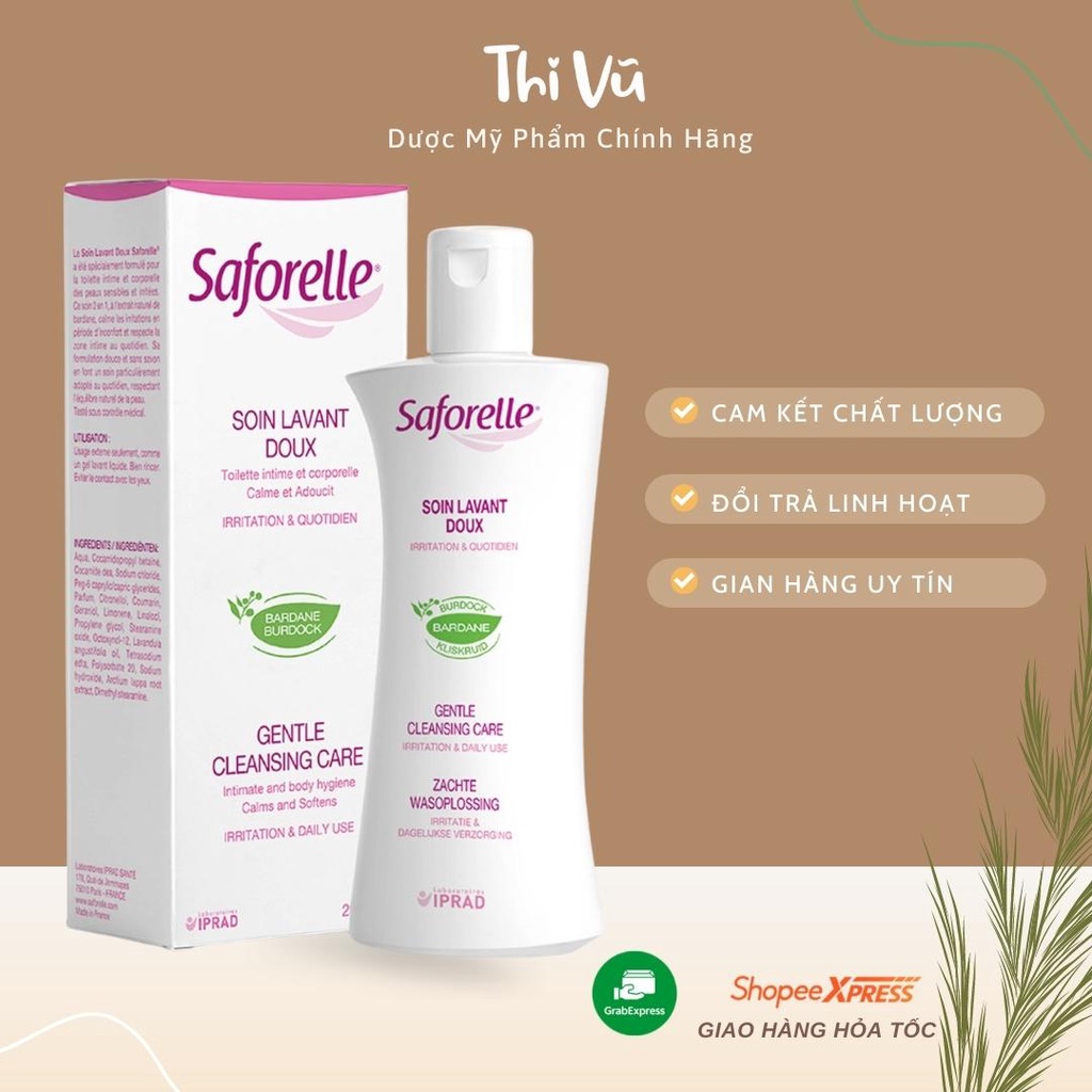 Dung dịch vệ sinh Saforelle 250ml, dung dịch vệ sinh phụ nữ - Thi Vũ