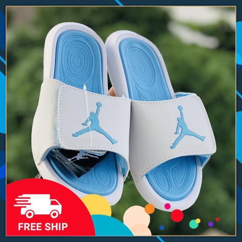 🎁Hàng sẵn + Hộp + Freeship🎁 Dép quai ngang JD Jordan hydro 6 -màu trắng xanh