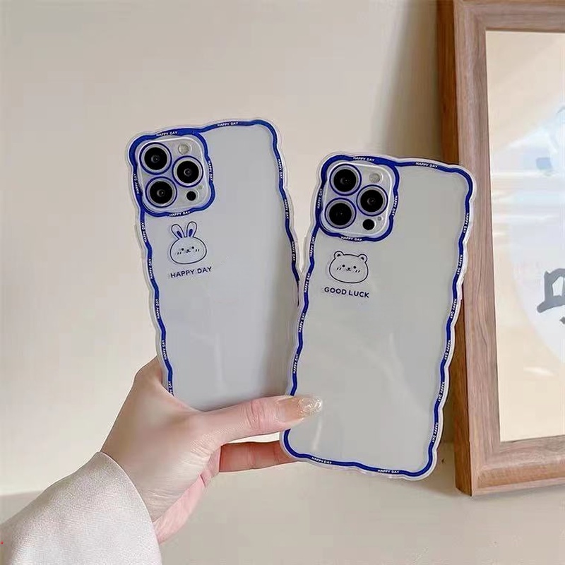 Ốp Điện Thoại TPU Mềm Chống Rơi Họa Tiết Gấu / Thỏ Dễ Thương Cho Iphone 11 12 13 Pro Max 6 7 8 Plus Xr X Xs